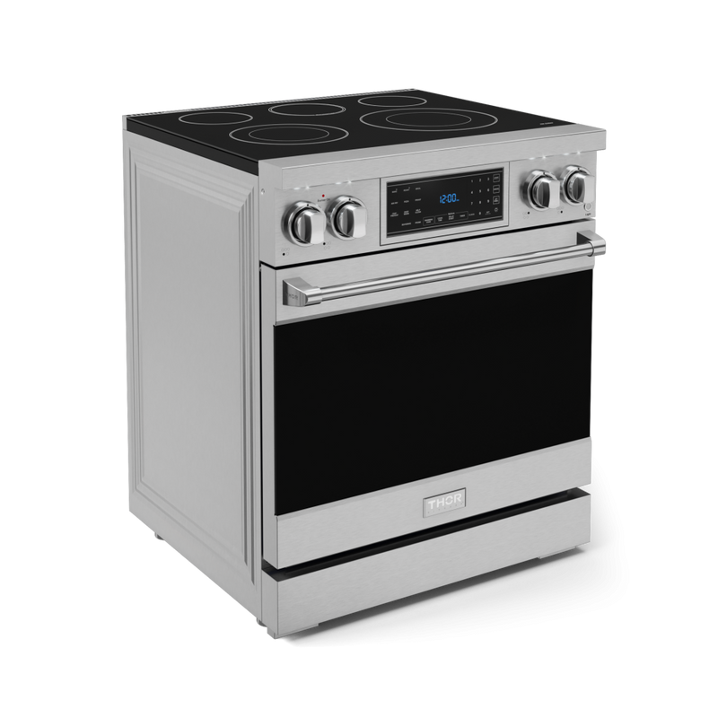 Gordon Ramsay by THOR Kitchen 30" 4.55 cu. ft. Professional Electric Range with Tilt Panel Touch Control, Self-Clean and Air Fry in Stainless Steel, RSE30