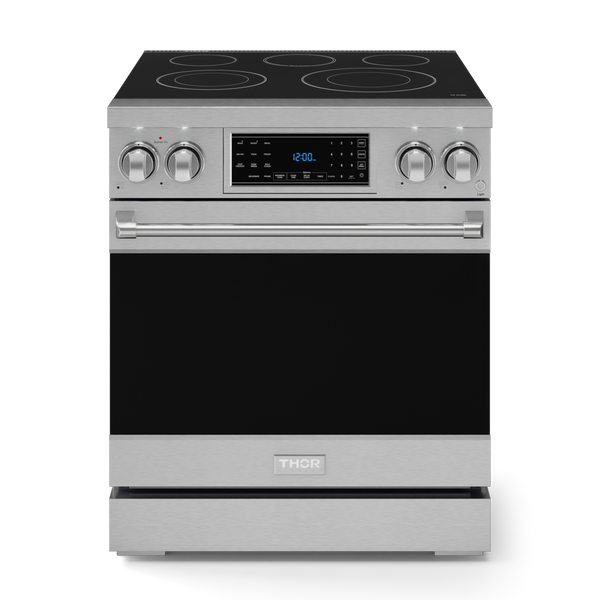 Gordon Ramsay by THOR Kitchen 30" 4.55 cu. ft. Professional Electric Range with Tilt Panel Touch Control, Self-Clean and Air Fry in Stainless Steel, RSE30