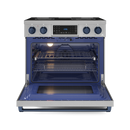 Gordon Ramsay by THOR Kitchen 36" 6.0 cu. ft. Professional Electric Range with Tilt Panel Touch Control, Self-Clean and Air Fry in Stainless Steel with Navy Blue Accents, RSE36-BLU