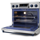 Gordon Ramsay by THOR Kitchen 36" 6.0 cu. ft. Professional Electric Range with Tilt Panel Touch Control, Self-Clean and Air Fry in Stainless Steel with Navy Blue Accents, RSE36-BLU