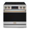 Gordon Ramsay by THOR Kitchen 36" 6.0 cu. ft. Professional Electric Range with Tilt Panel Touch Control, Self-Clean and Air Fry in Stainless Steel with Bronze Accents, RSE36-BRZ