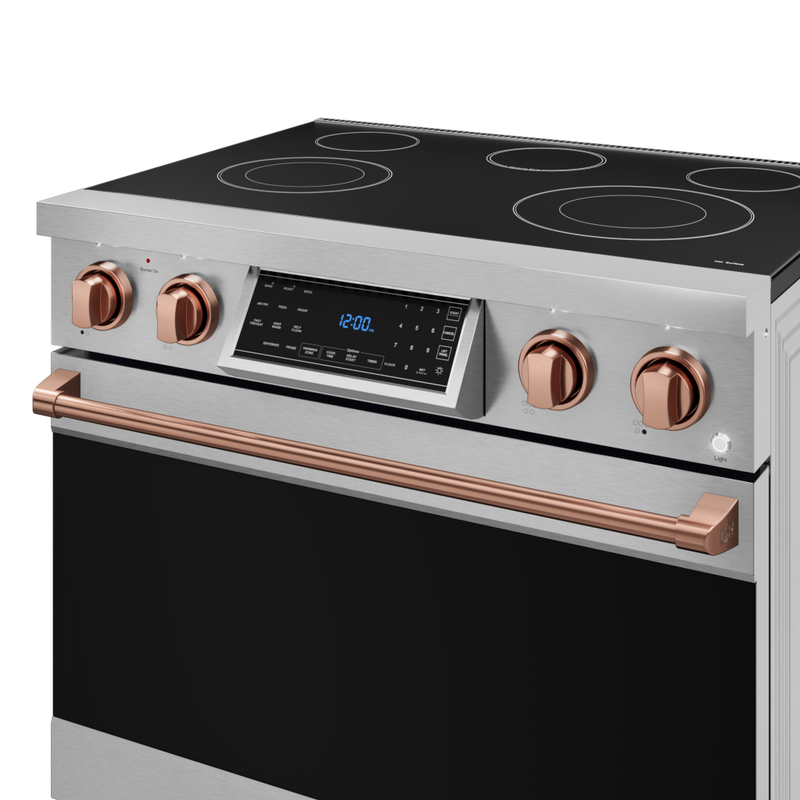 Gordon Ramsay by THOR Kitchen 36" 6.0 cu. ft. Professional Electric Range with Tilt Panel Touch Control, Self-Clean and Air Fry in Stainless Steel with Rose Gold Accents, RSE36-RSG