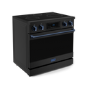 Gordon Ramsay by THOR Kitchen 36" 6.0 cu. ft. Professional Electric Range with Tilt Panel Touch Control, Self-Clean and Air Fry in Matte Black with Navy Blue Accents, RSE36B-BLU