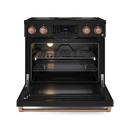 Gordon Ramsay by THOR Kitchen 36" 6.0 cu. ft. Professional Electric Range with Tilt Panel Touch Control, Self-Clean and Air Fry in Matte Black with Rose Gold Accents, RSE36B-RSG