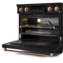 Gordon Ramsay by THOR Kitchen 36" 6.0 cu. ft. Professional Electric Range with Tilt Panel Touch Control, Self-Clean and Air Fry in Matte Black with Rose Gold Accents, RSE36B-RSG