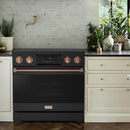 Gordon Ramsay by THOR Kitchen 36" 6.0 cu. ft. Professional Electric Range with Tilt Panel Touch Control, Self-Clean and Air Fry in Matte Black with Rose Gold Accents, RSE36B-RSG