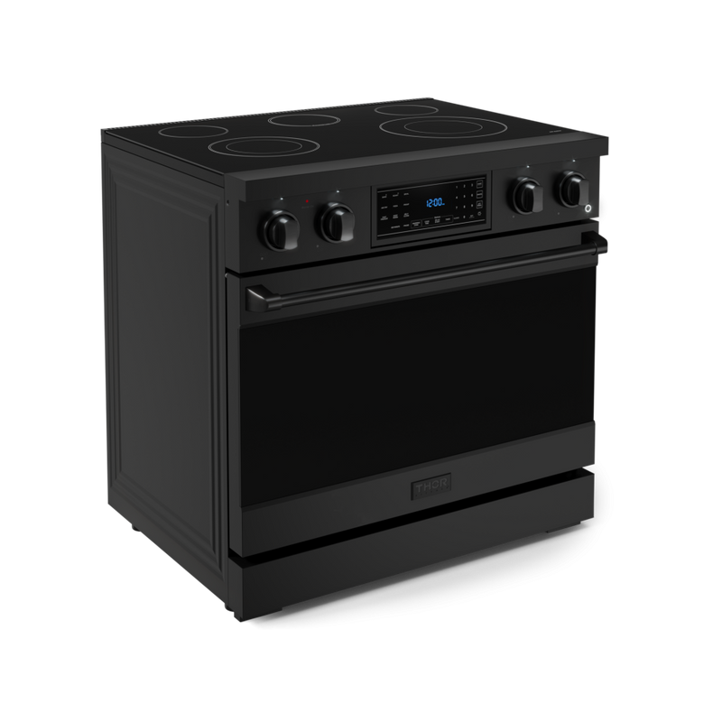 Gordon Ramsay by THOR Kitchen 36" 6.0 cu. ft. Professional Electric Range with Tilt Panel Touch Control, Self-Clean and Air Fry in Matte Black, RSE36B