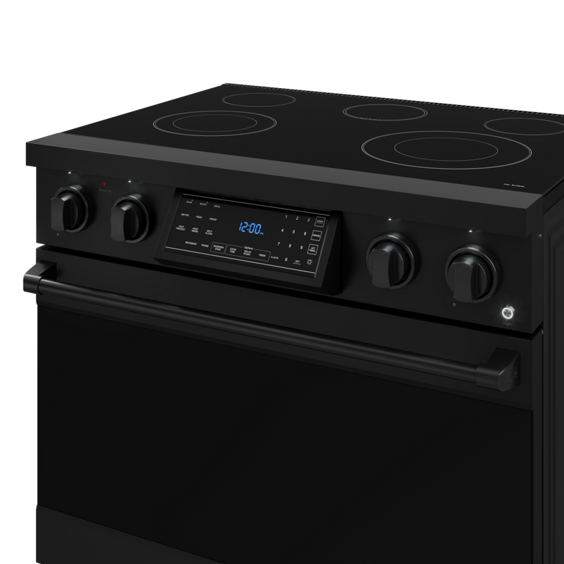 Gordon Ramsay by THOR Kitchen 36" 6.0 cu. ft. Professional Electric Range with Tilt Panel Touch Control, Self-Clean and Air Fry in Matte Black, RSE36B