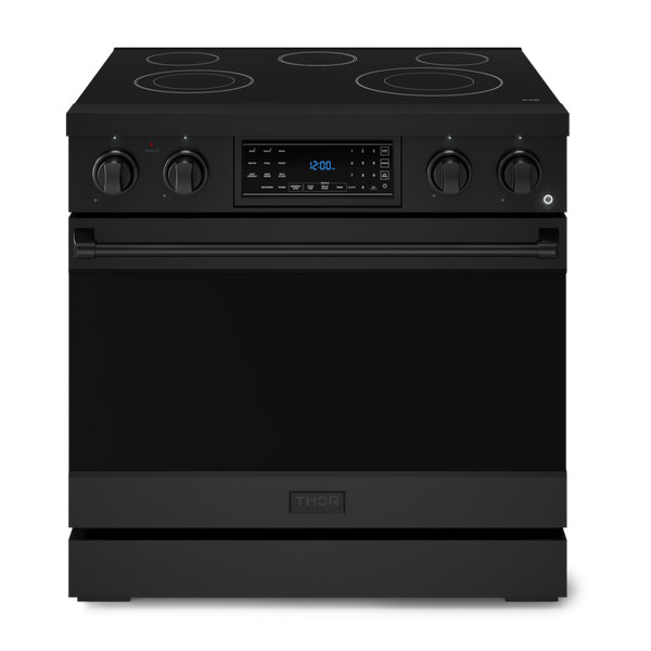 Gordon Ramsay by THOR Kitchen 36" 6.0 cu. ft. Professional Electric Range with Tilt Panel Touch Control, Self-Clean and Air Fry in Matte Black, RSE36B