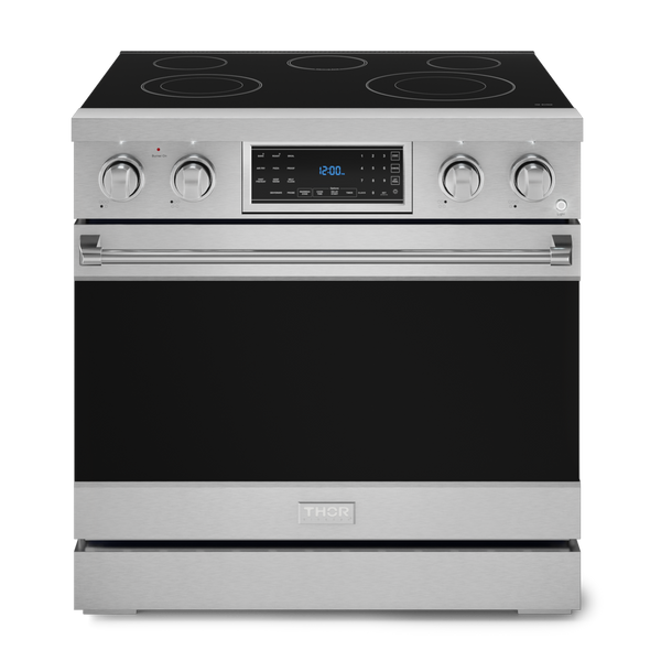 Gordon Ramsay by THOR Kitchen 36" 6.0 cu. ft. Professional Electric Range with Tilt Panel Touch Control, Self-Clean and Air Fry in Stainless Steel, RSE36