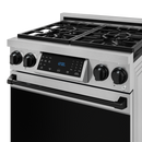 Gordon Ramsay by THOR Kitchen 30" 4.55 cu. ft. Professional Natural Gas Range with Tilt Panel Touch Control and Self-Clean in Stainless Steel with Black Accents, RSG30-BLK