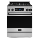 Gordon Ramsay by THOR Kitchen 30" 4.55 cu. ft. Professional Natural Gas Range with Tilt Panel Touch Control and Self-Clean in Stainless Steel with Black Accents, RSG30-BLK