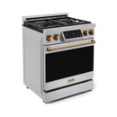 Gordon Ramsay by THOR Kitchen 30" 4.55 cu. ft. Professional Natural Gas Range with Tilt Panel Touch Control and Self-Clean in Stainless Steel with Bronze Accents, RSG30-BRZ