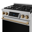 Gordon Ramsay by THOR Kitchen 30" 4.55 cu. ft. Professional Propane Gas Range with Tilt Panel Touch Control and Self-Clean in Stainless Steel with Bronze Accents, RSG30LP-BRZ