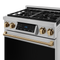 Gordon Ramsay by THOR Kitchen 30" 4.55 cu. ft. Professional Propane Gas Range with Tilt Panel Touch Control and Self-Clean in Stainless Steel with Bronze Accents, RSG30LP-BRZ