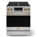 Gordon Ramsay by THOR Kitchen 30" 4.55 cu. ft. Professional Natural Gas Range with Tilt Panel Touch Control and Self-Clean in Stainless Steel with Bronze Accents, RSG30-BRZ