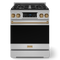 Gordon Ramsay by THOR Kitchen 30" 4.55 cu. ft. Professional Natural Gas Range with Tilt Panel Touch Control and Self-Clean in Stainless Steel with Bronze Accents, RSG30-BRZ