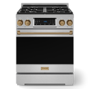 Gordon Ramsay by THOR Kitchen 30" 4.55 cu. ft. Professional Propane Gas Range with Tilt Panel Touch Control and Self-Clean in Stainless Steel with Bronze Accents, RSG30LP-BRZ