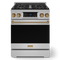 Gordon Ramsay by THOR Kitchen 30" 4.55 cu. ft. Professional Propane Gas Range with Tilt Panel Touch Control and Self-Clean in Stainless Steel with Bronze Accents, RSG30LP-BRZ