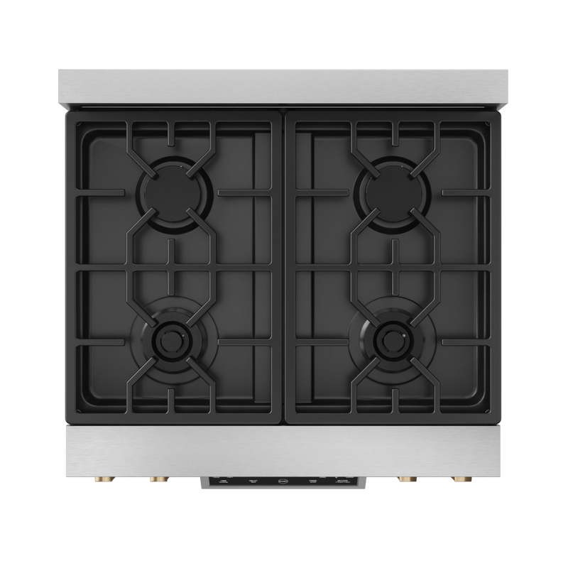Gordon Ramsay by THOR Kitchen 30" 4.55 cu. ft. Professional Propane Gas Range with Tilt Panel Touch Control and Self-Clean in Stainless Steel with Bronze Accents, RSG30LP-BRZ