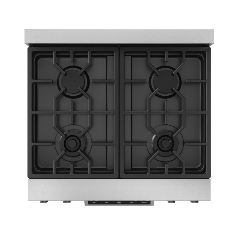 Gordon Ramsay by THOR Kitchen 30" 4.55 cu. ft. Professional Natural Gas Range with Tilt Panel Touch Control and Self-Clean in Stainless Steel with Black Accents, RSG30-BLK
