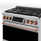 Gordon Ramsay by THOR Kitchen 36" 6.0 cu. ft. Professional Natural Gas Range with Tilt Panel Touch Control, Self-Clean and Air Fry in Stainless Steel with Rose Gold Accents, RSG36-RSG