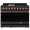 Gordon Ramsay by THOR Kitchen 48" 6.8 cu. ft. Professional Natural Gas Range in Matte Black with Rose Gold Accents, RSG48EB-RSG