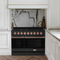 Gordon Ramsay by THOR Kitchen 48" 6.8 cu. ft. Professional Natural Gas Range in Matte Black with Rose Gold Accents, RSG48EB-RSG