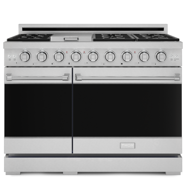 Gordon Ramsay by THOR Kitchen 48" 6.8 cu. ft. Professional Natural Gas Range in Stainless Steel, RSG48E