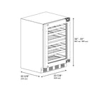 ZLINE 24" Touchstone Dual Zone 44 Bottle Wine Cooler with Panel Ready Glass Door,  RWDPO-24