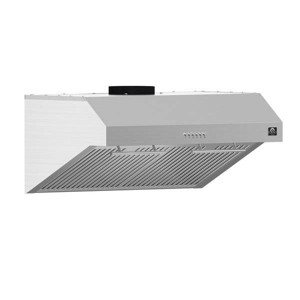 FORNO Espresso Bari 30" 400 CFM Under Cabinet Range Hood in Stainless Steel with Silver Handles, FRHUC5255-30