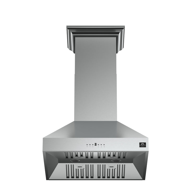 FORNO Orvieto 30" 600 CFM Wall Mount Range Hood in Stainless Steel, FRHWM5094-30