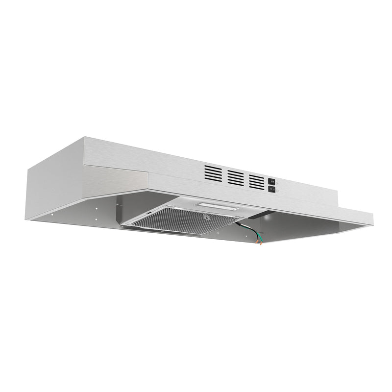 FORNO Espresso Cappa 30" 200 CFM Compact Under Cabinet Convertible Range Hood in Stainless Steel, FRHUC5200-30