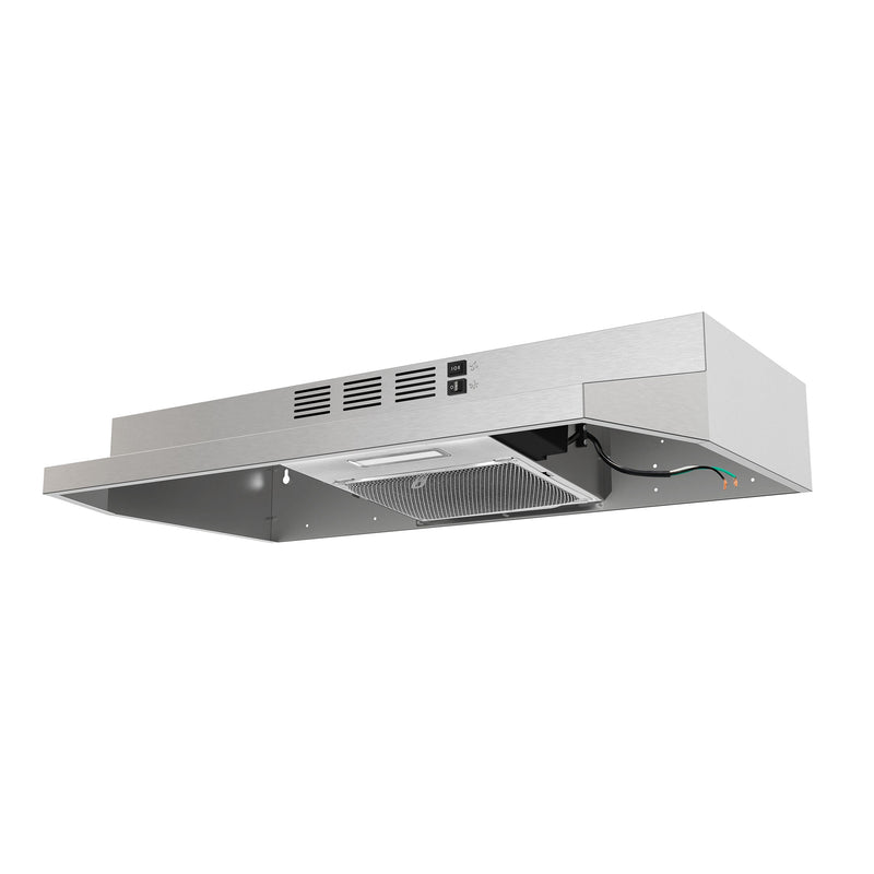 FORNO Espresso Cappa 30" 200 CFM Compact Under Cabinet Convertible Range Hood in Stainless Steel, FRHUC5200-30