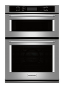 KitchenAid - 30" Single Electric Convection Wall Oven with Built-In Microwave - Stainless steel