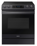 Samsung - 6.3 cu. ft. Front Control Slide-In Electric Convection Range with Air Fry & Wi-Fi - Fingerprint Resistant Stainless Steel