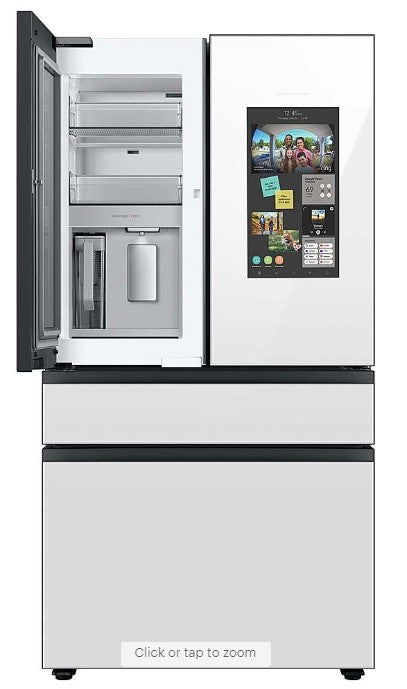 Samsung - Bespoke 23 cu. ft. Counter Depth 4-Door French Door Refrigerator with Family Hub - Custom Panel Ready
