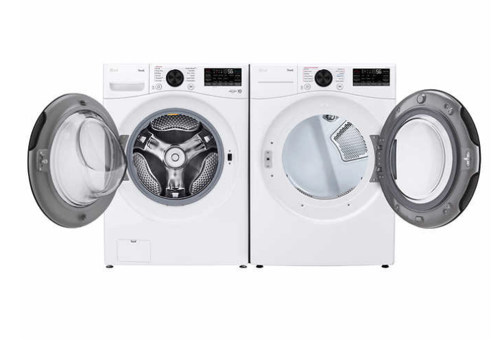 LG 4.5 cu. ft. Front Load Washer with TurboWash 360 and 7.4 cu. ft. ELECTRIC Dryer with TurboSteam and Built-In Intelligence