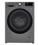 LG - 2.4 Cu. Ft. High-Efficiency Smart Front Load Washer and Electric Dryer Combo with Steam and Sensor Dry - Graphite Steel
