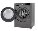 LG - 2.4 Cu. Ft. High-Efficiency Smart Front Load Washer and Electric Dryer Combo with Steam and Sensor Dry - Graphite Steel