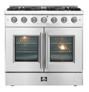 FORNO 36-in 6 Burners 5.36-cu ft Convection Oven Freestanding Natural Gas Range (Stainless Steel)