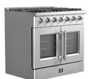 FORNO 36-in 6 Burners 5.36-cu ft Convection Oven Freestanding Natural Gas Range (Stainless Steel)