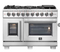 FORNO 48-in 8 Burners 4.32-cu ft / 2.26-cu ft Convection Oven Freestanding Gas Double Oven Gas Range (Stainless Steel)