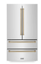 ZLINE Autograph Package - 36 In. Dual Fuel Range, Range Hood, Refrigerator, and Dishwasher in Black Stainless Steel with Champagne Bronze Accents, 4AKPR-RABRHDWV36-CB