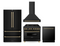 ZLINE Autograph Package - 36 In. Dual Fuel Range, Range Hood, Refrigerator, and Dishwasher in Black Stainless Steel with Champagne Bronze Accents, 4AKPR-RABRHDWV36-CB