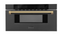 ZLINE Autograph 30 In. 1.2 cu. ft. Built-In Microwave Drawer In Black Stainless Steel with Champagne Bronze Accents, MWDZ-30-BS-CB