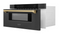 ZLINE Autograph 30 In. 1.2 cu. ft. Built-In Microwave Drawer In Black Stainless Steel with Champagne Bronze Accents, MWDZ-30-BS-CB