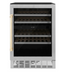 ZLINE 24" Autograph Dual Zone 44-Bottle Wine Cooler in Stainless Steel with Matte Black Accents, RWVZ-UD-24-MB