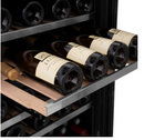 ZLINE 24" Autograph Dual Zone 44-Bottle Wine Cooler in Stainless Steel with Matte Black Accents, RWVZ-UD-24-MB