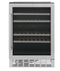 ZLINE 24" Autograph Dual Zone 44-Bottle Wine Cooler in Stainless Steel with Matte Black Accents, RWVZ-UD-24-MB